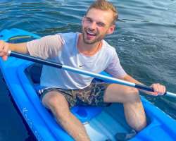 He enjoys the outdoors like boating and never misses an opportunity.
